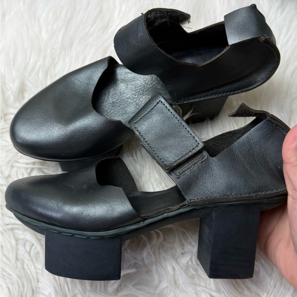 Trippen Metallic Dark Green Leather Mary Jane Block Heel Shoes EU 36 - Picture 6 of 12